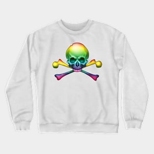 Rainbow Skull and Bones Crewneck Sweatshirt